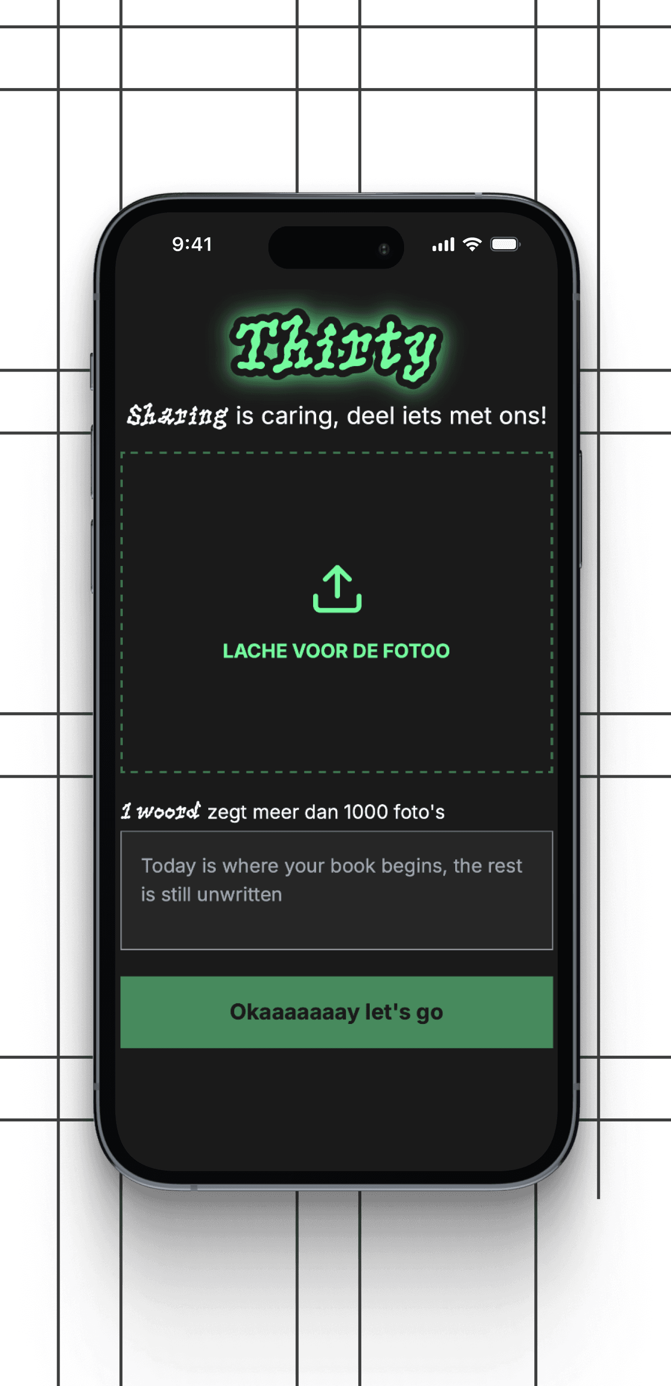 A mobile screen of the PartyCam app